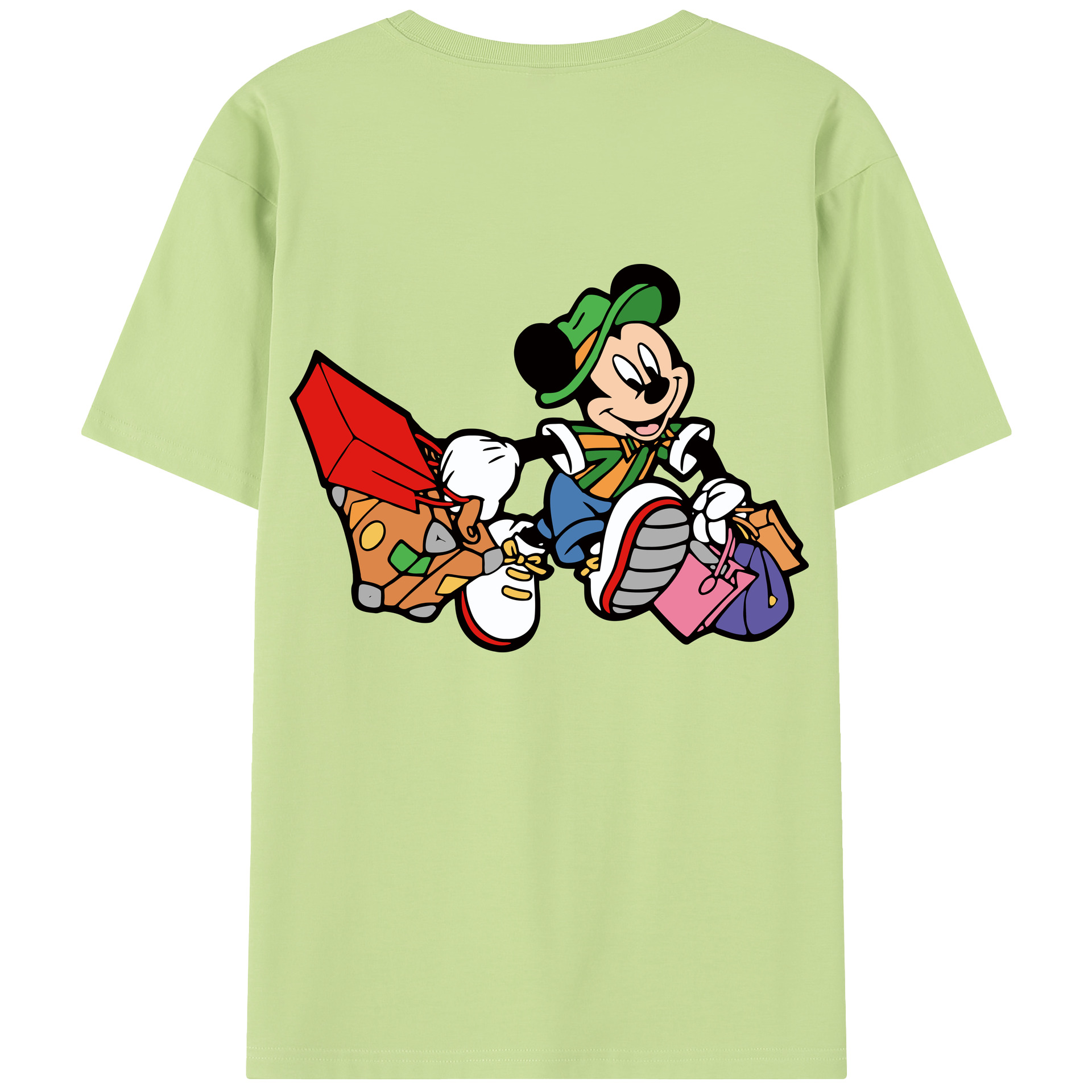 （画像用） ミッキーマウス Mickey Mouse 綿100％半袖Tシャツ（背面プリント）